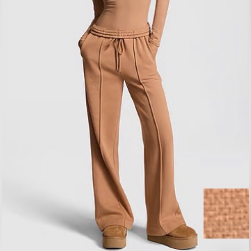 PINK Victoria's Secret Tan Wide Leg Sweatpants